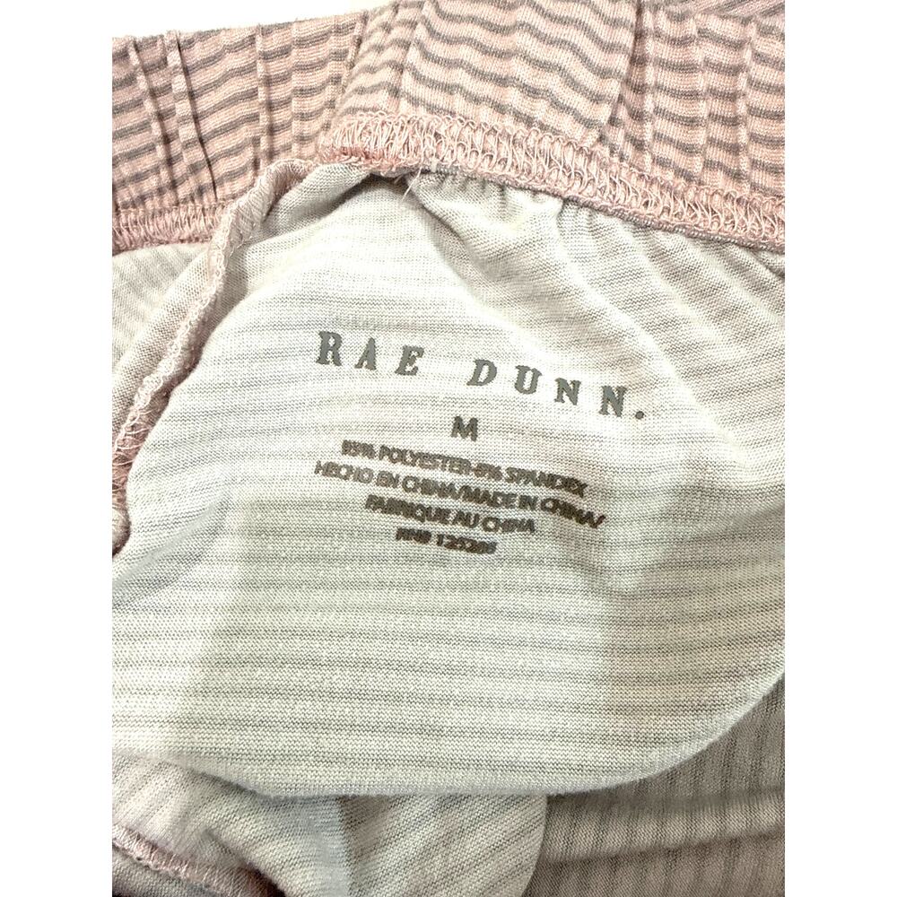 Rae Dunn Be Kind Pajama Set Pink Gray Stripe Top S Pants M Lounge - Picture 5 of 5